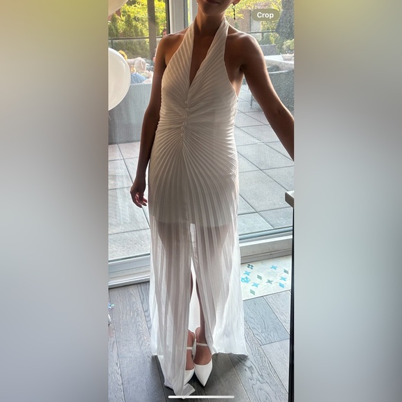 White halter maxi dress - Picture 3 of 5
